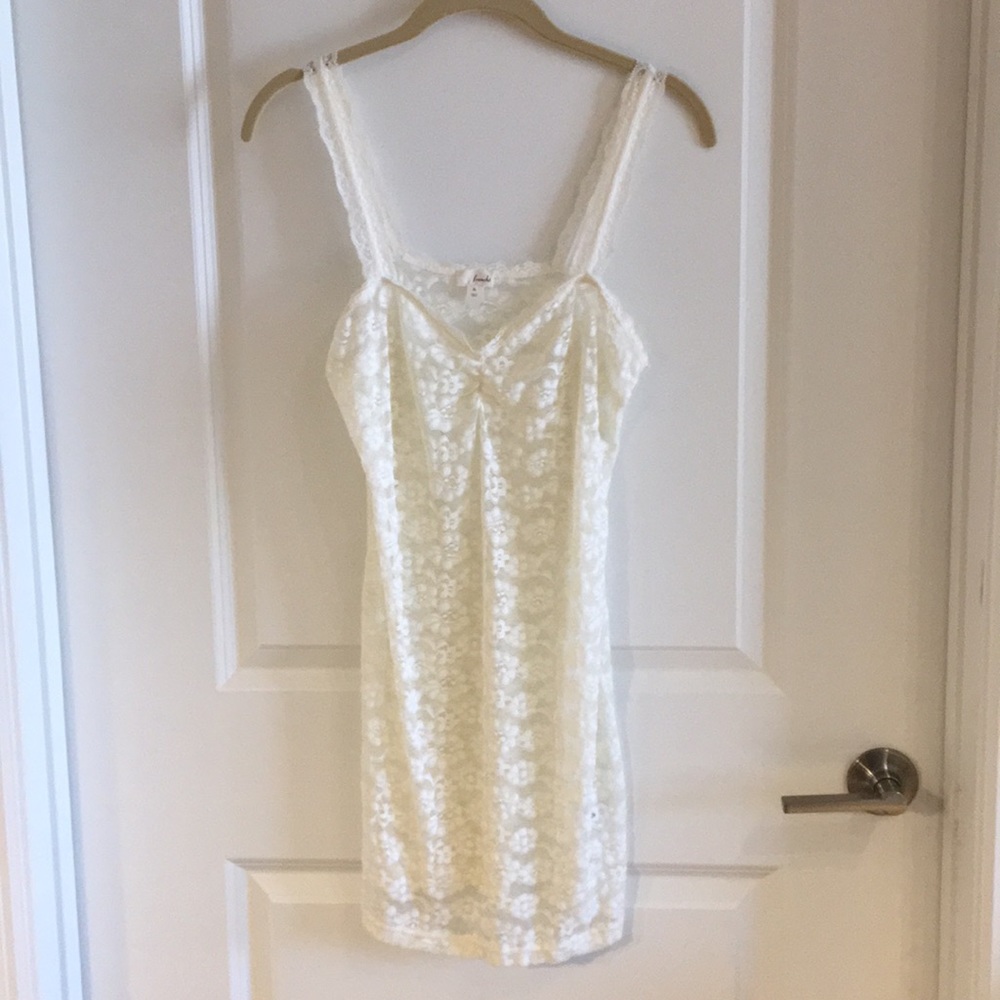 Frenchi Off White Lace Chemise Nightgown Lingerie XL